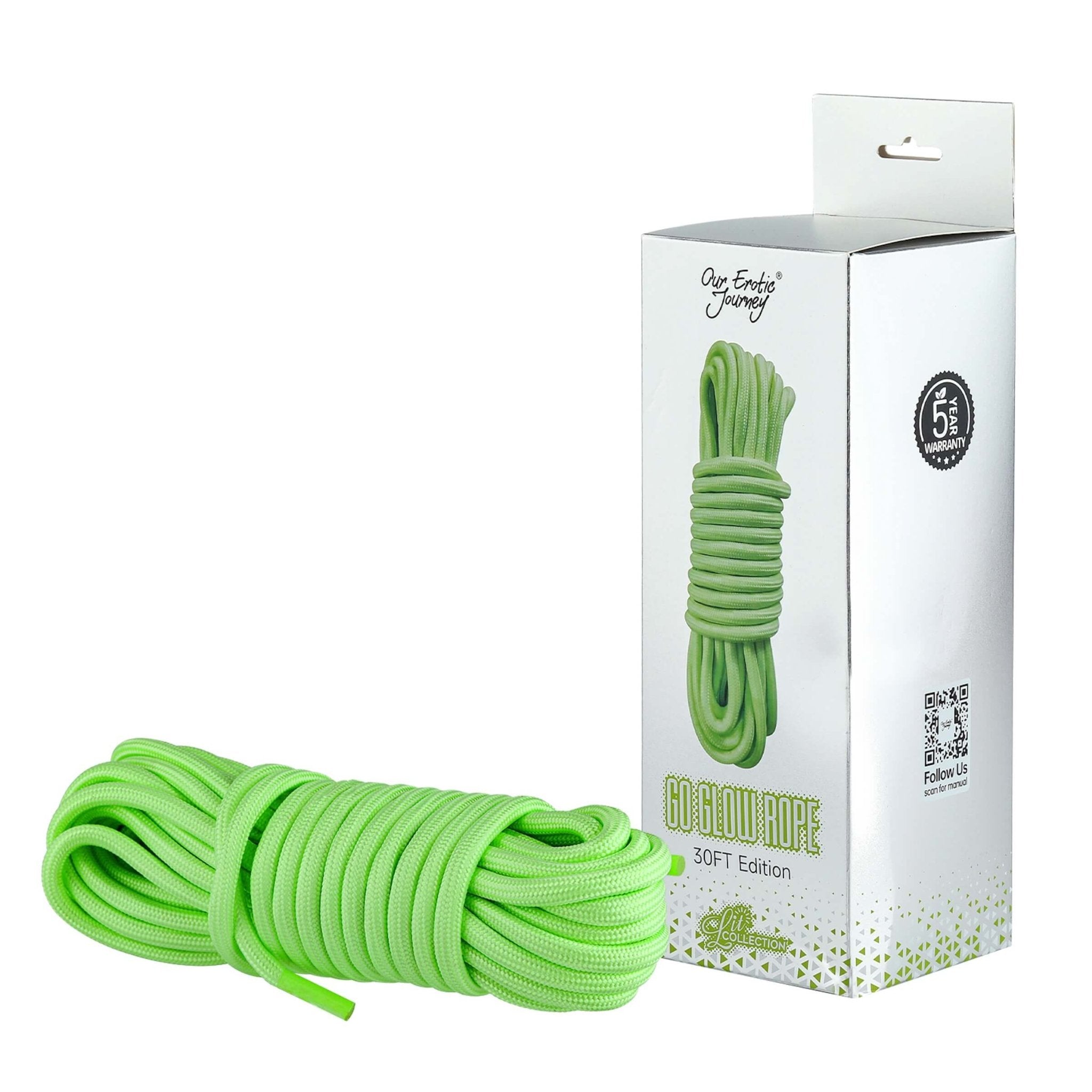 Go Glow Bondage Rope - 6mm Thickness, 30 feet length - 3rd Planet Products