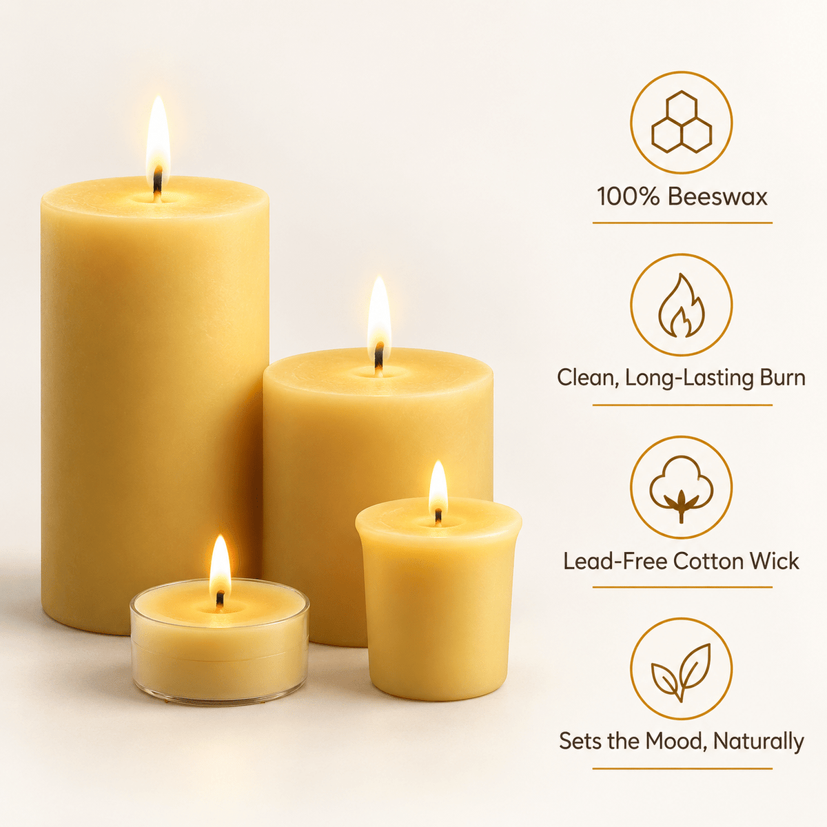 Mood Candles - 100% Pure Beeswax - 3rd Planet Products
